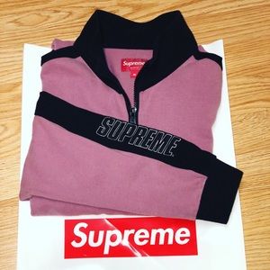 Supreme sleeve stripe half zip